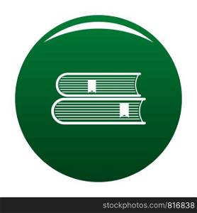 Book college icon. Simple illustration of book college vector icon for any design green. Book college icon vector green