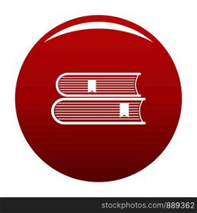 Book college icon. Simple illustration of book college vector icon for any design red. Book college icon vector red