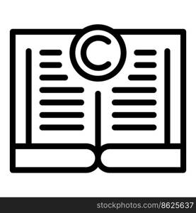 Book copyright icon outline vector. Law patent. Legal property. Book copyright icon outline vector. Law patent