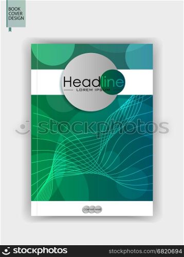 Book cover. A4. Good for journals, banners, conference, flyer, website, business forum, annual report. Vector illustration. Cover template design.
