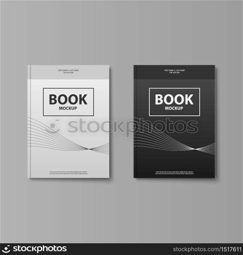 Book cover mockup template, vector illustration