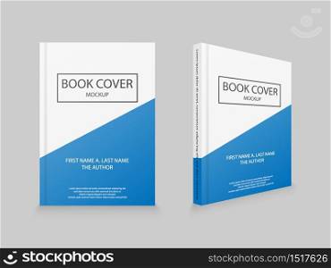 Book cover mockup template, vector illustration