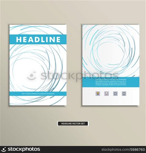 Book cover with abstract colored lines and circles.. Book cover with abstract colored lines and circles