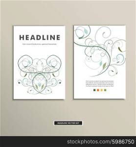 Book cover with flowers. Vector vintage design.. Book cover with flowers. Vector vintage design