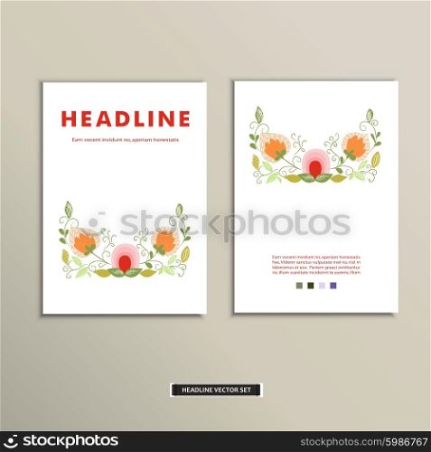 Book cover with flowers. Vector vintage design.. Book cover with flowers. Vector vintage design