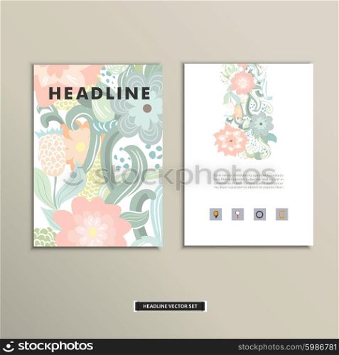 Book cover with flowers. Vector vintage design. Book cover with flowers. Vector vintage design.