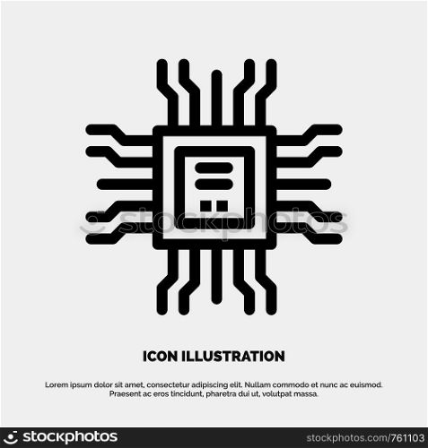 Book, Cpu, Learning, Technology Line Icon Vector