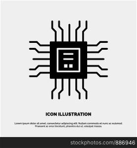 Book, Cpu, Learning, Technology solid Glyph Icon vector