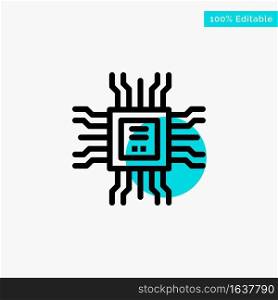 Book, Cpu, Learning, Technology turquoise highlight circle point Vector icon