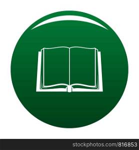 Book deployed icon. Simple illustration of book deployed vector icon for any design green. Book deployed icon vector green