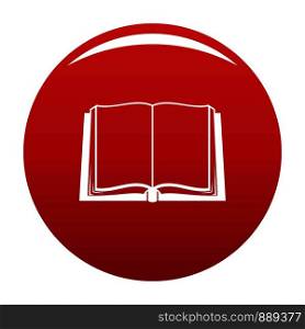 Book deployed icon. Simple illustration of book deployed vector icon for any design red. Book deployed icon vector red