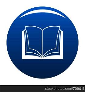 Book dictionary icon vector blue circle isolated on white background . Book dictionary icon blue vector