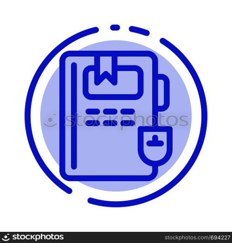 Book, Education, Knowledge Blue Dotted Line Line Icon