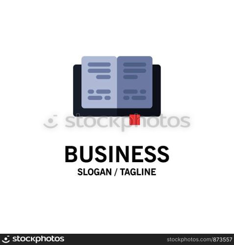 Book, Education, Knowledge Business Logo Template. Flat Color