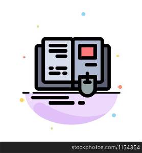 Book, Education, Knowledge, Mouse Abstract Flat Color Icon Template