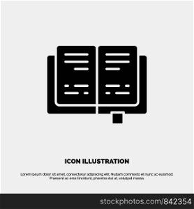 Book, Education, Knowledge solid Glyph Icon vector