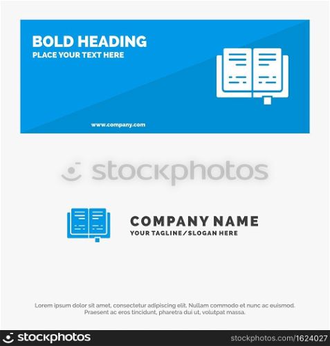 Book, Education, Knowledge SOlid Icon Website Banner and Business Logo Template