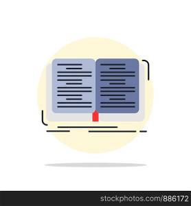 book, education, lesson, study Flat Color Icon Vector