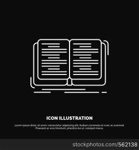 book, education, lesson, study Icon. Line vector symbol for UI and UX, website or mobile application. Vector EPS10 Abstract Template background