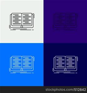 book, education, lesson, study Icon Over Various Background. Line style design, designed for web and app. Eps 10 vector illustration. Vector EPS10 Abstract Template background