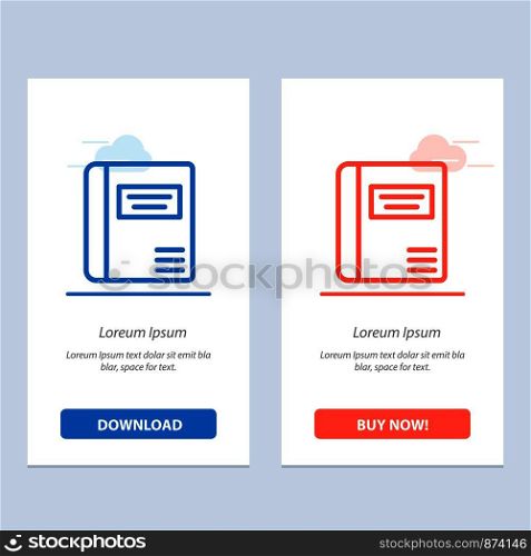 Book, Education, Medical Book, Medical Blue and Red Download and Buy Now web Widget Card Template