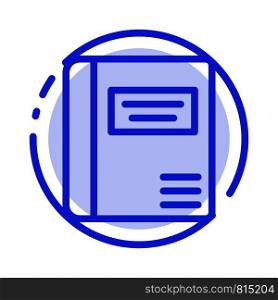 Book, Education, Medical Book, Medical Blue Dotted Line Line Icon