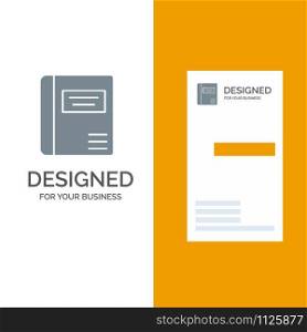 Book, Education, Medical Book, Medical Grey Logo Design and Business Card Template