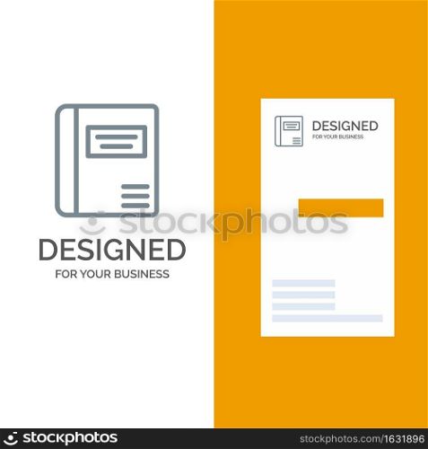 Book, Education, Medical Book, Medical Grey Logo Design and Business Card Template
