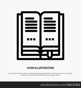 Book, Education, Open Line Icon Vector