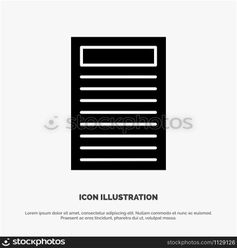 Book, Education, Red solid Glyph Icon vector