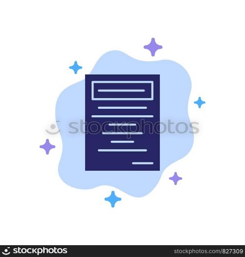 Book, Education, Study Blue Icon on Abstract Cloud Background