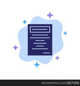 Book, Education, Study Blue Icon on Abstract Cloud Background