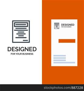 Book, Education, Study Grey Logo Design and Business Card Template