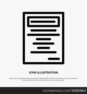 Book, Education, Study Line Icon Vector