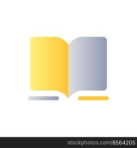 Book flat gradient color ui icon. Online bookstore. Buying and selling ebooks. E-commerce business. Simple filled pictogram. GUI, UX design for mobile application. Vector isolated RGB illustration. Book flat gradient color ui icon