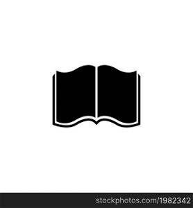 Book. Flat Vector Icon. Simple black symbol on white background. Book Flat Vector Icon