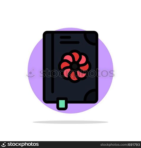 Book, Flower, Text, Spring Abstract Circle Background Flat color Icon