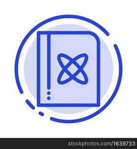 Book, Formula, Physics, Science Blue Dotted Line Line Icon