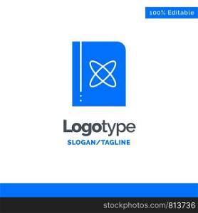 Book, Formula, Physics, Science Blue Solid Logo Template. Place for Tagline