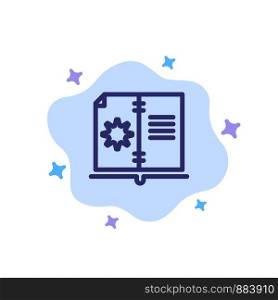Book, Guide, Hardware, Instruction Blue Icon on Abstract Cloud Background