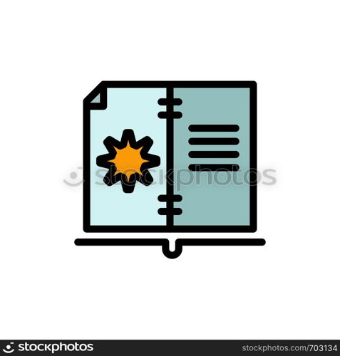 Book, Guide, Hardware, Instruction Flat Color Icon. Vector icon banner Template