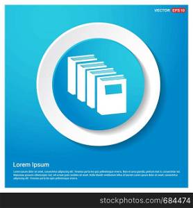 book icon Abstract Blue Web Sticker Button - Free vector icon