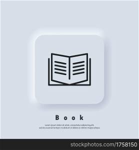 Book icon. Book logo. Open book. Reading line icon. Bookstore logo. Library sign. Education or educational symbol. Book icon. Open book. Reading line icon. Book logo. Bookstore logo. Library sign. Education or educational symbol