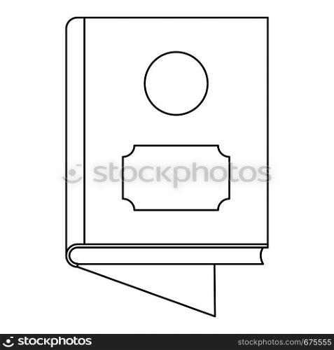 Book icon. Outline illustration of book vector icon for web. One book icon, outline style.