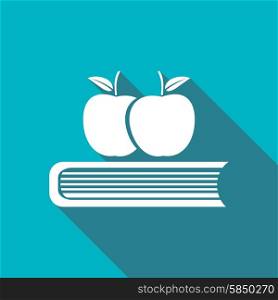 Book icon with a long shadow