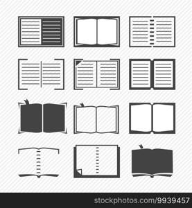 Book icons isolated on background