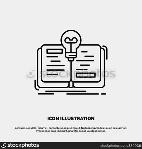 Book, Idea, Novel, Story Line Icon Vector