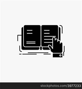 book, lesson, study, literature, reading Glyph Icon. Vector isolated illustration