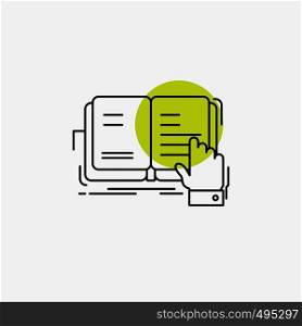 book, lesson, study, literature, reading Line Icon. Vector EPS10 Abstract Template background