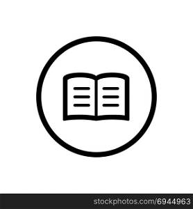 Book line icon in a circle and a white background. Vector illustration